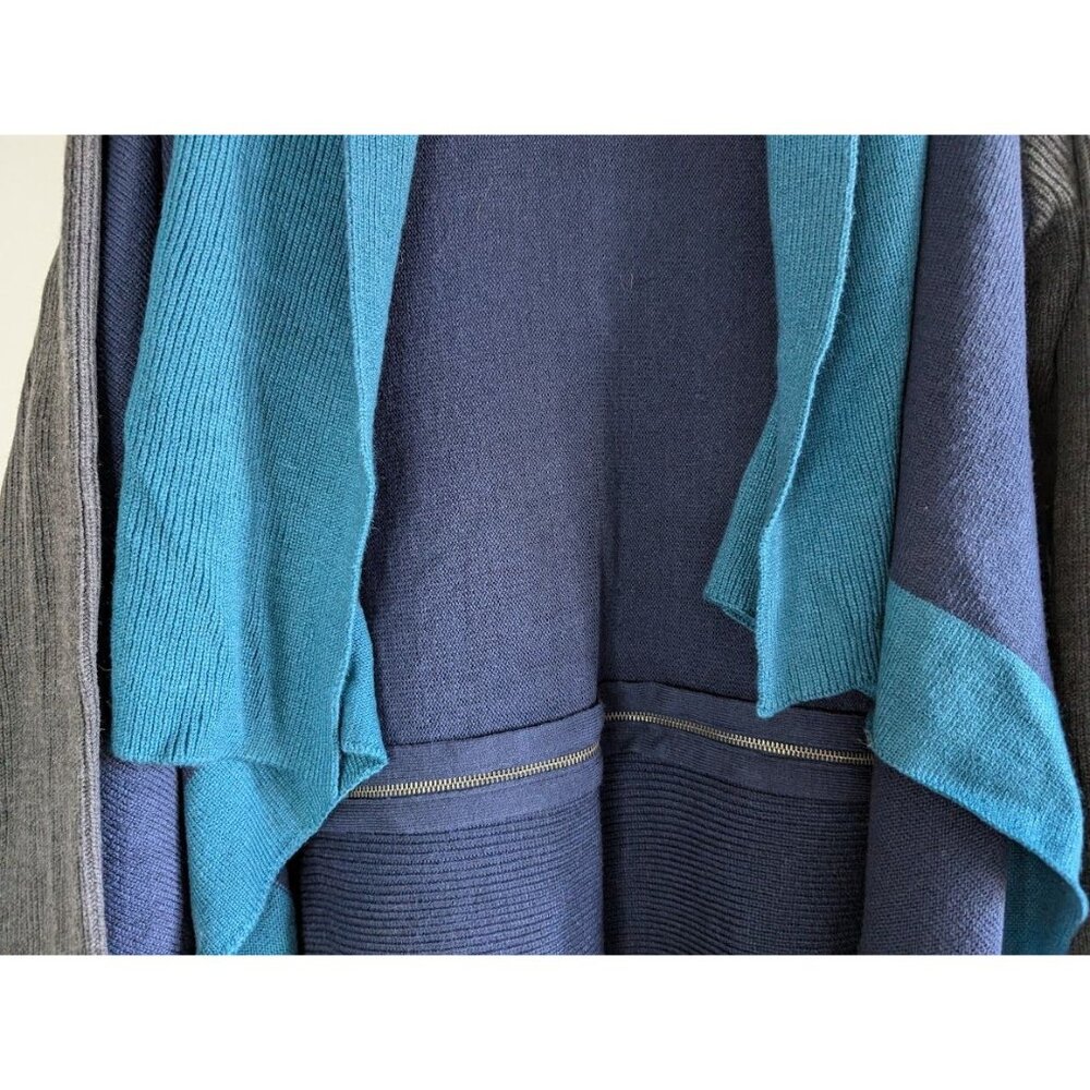 Calvin‎ Klein Jeans Sweater Women's XL Knit Cardigan Waterfall Zipper Boho NEW - Picture 3 of 11